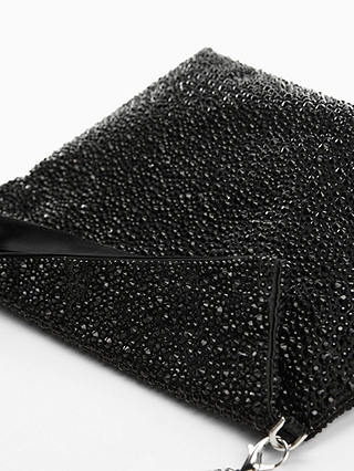 Mango Otto Embellished Handbag, Black