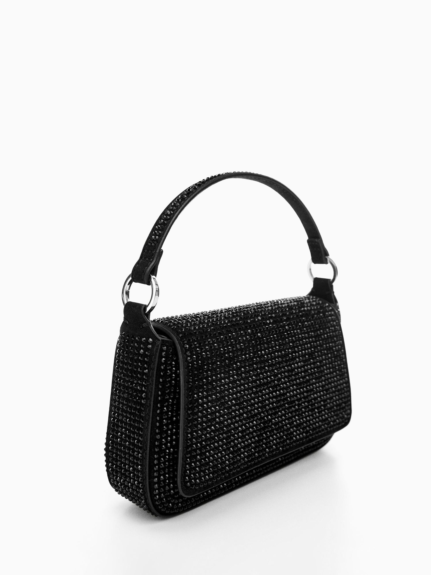 Mango Selina Embellished Handbag, Black at John Lewis & Partners