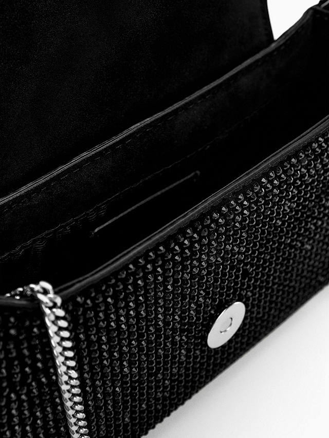 Mango Selina Embellished Handbag, Black