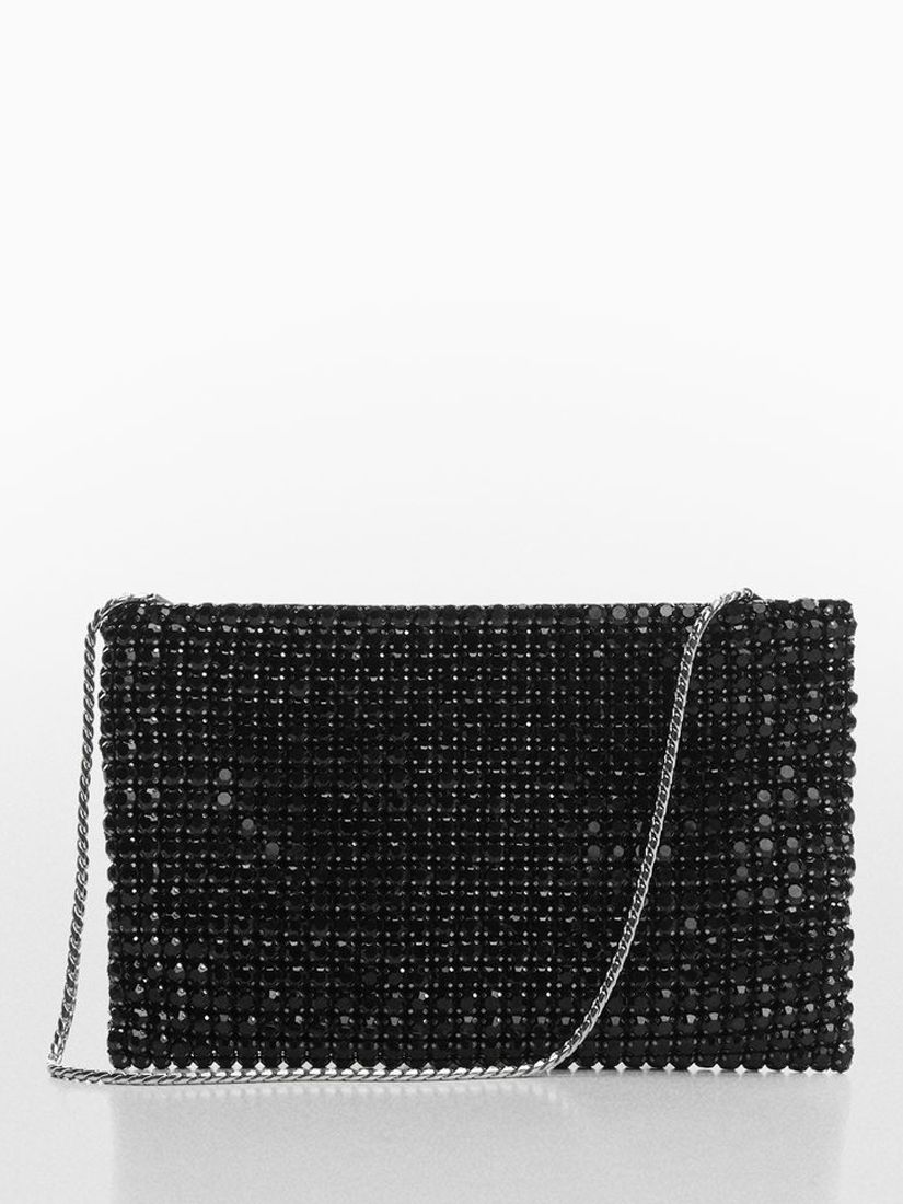 Mango Precious Sequin Handbag, Black at John Lewis & Partners