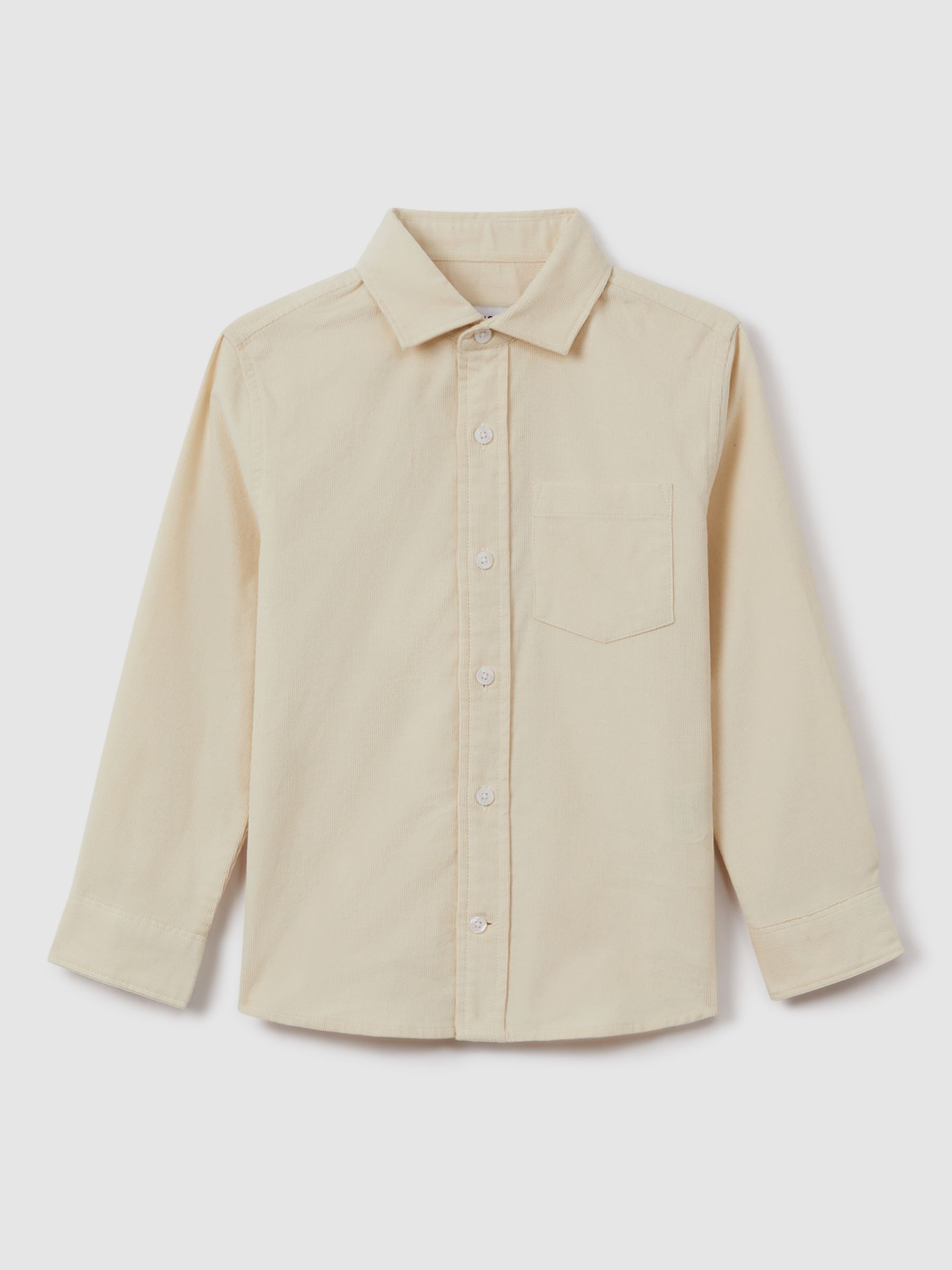 Reiss Kids' Albion Cutaway Collar Long Sleeve Shirt, White, 6-7 years
