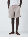 John Lewis Linen Blend Pinstripe Shorts, Soft Brown