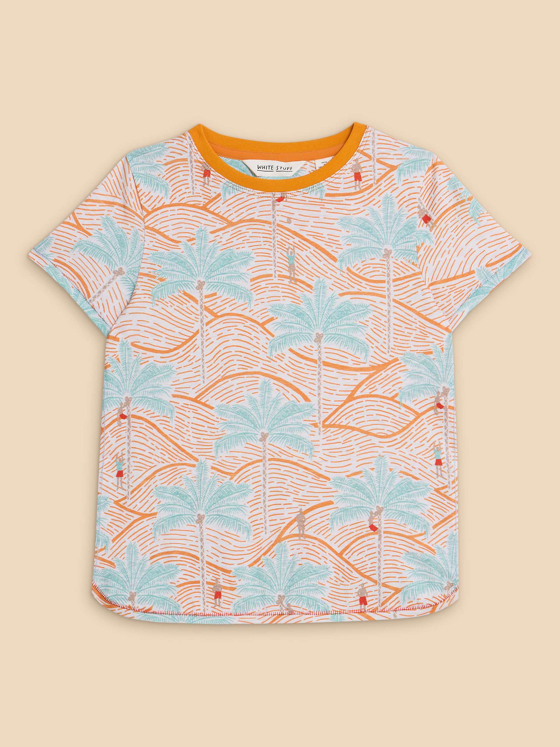 Buy White Stuff Kids' Palm Tree Print T-Shirt, Orange/Multi Online at johnlewis.com
