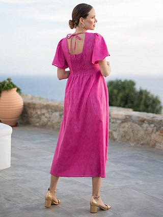 Seraphine Maia Cotton Midi Maternity Dress, Pink