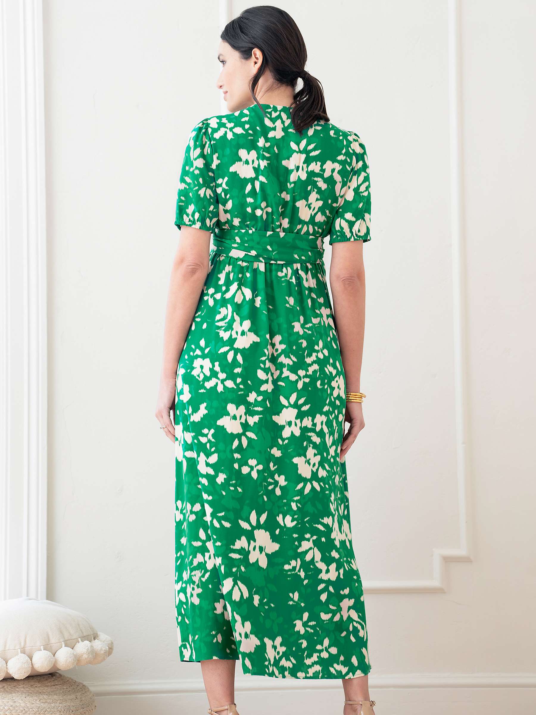 Buy Seraphine Mavie Abstract Floral Print Midi Maternity Dress, Green/Multi Online at johnlewis.com
