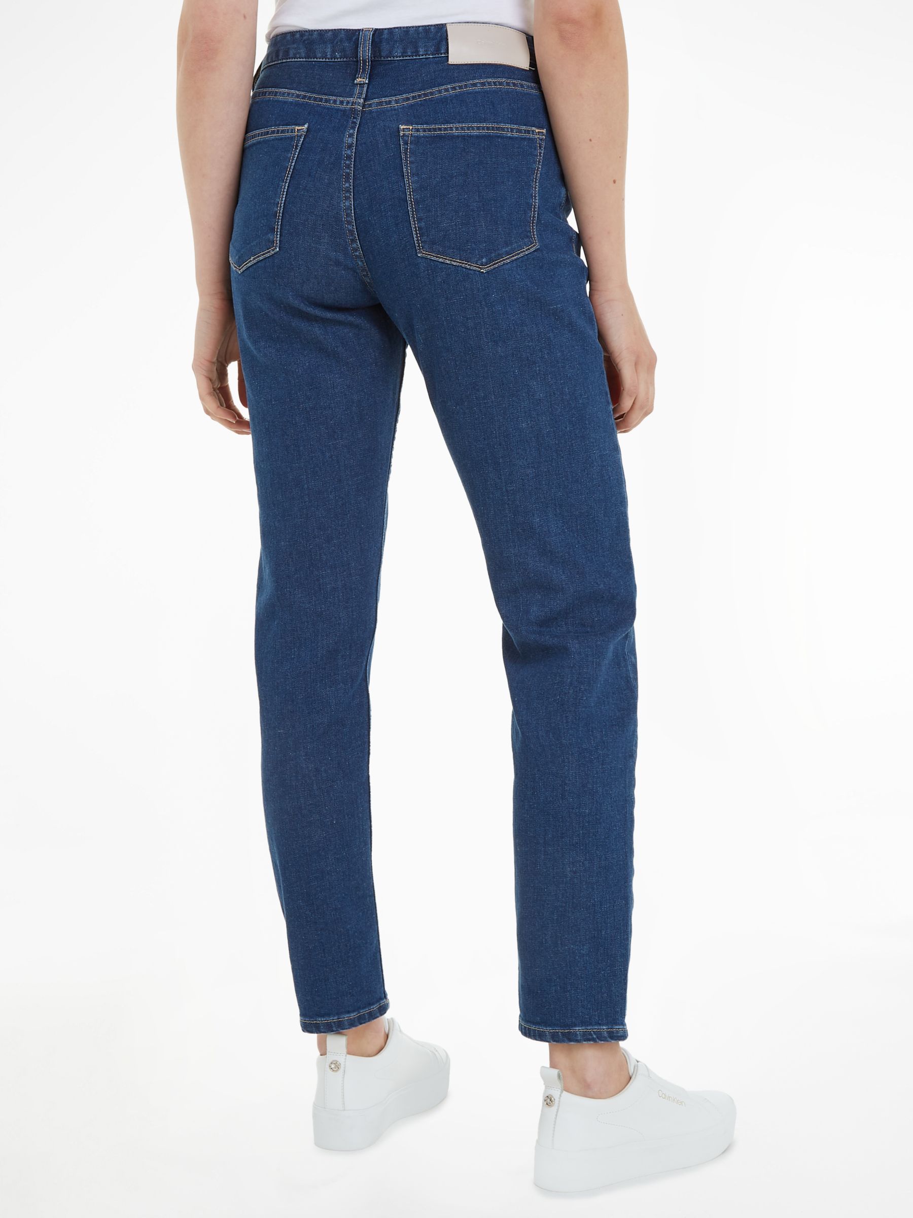 Calvin Klein Mid Rise Slim Fit Organic Cotton Blend Jeans, Blue, 25R