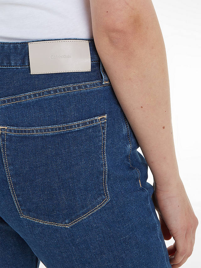 Calvin Klein Mid Rise Slim Fit Organic Cotton Blend Jeans, Blue