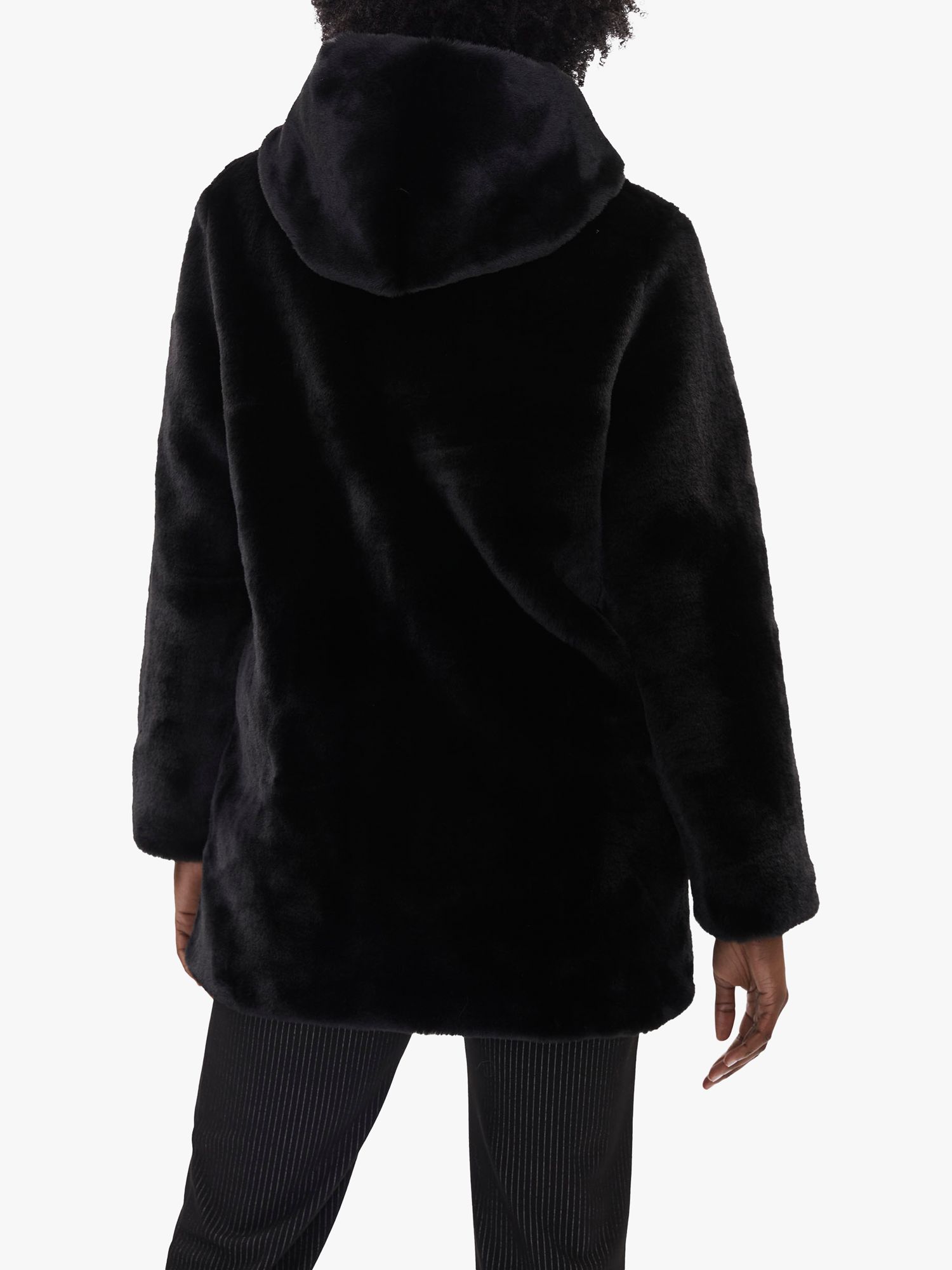 James Lakeland Faux Fur Coat, Black at John Lewis & Partners