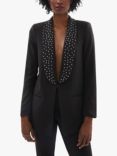 James Lakeland Rhinestone Shawl Lapel Jacket, Black, Black