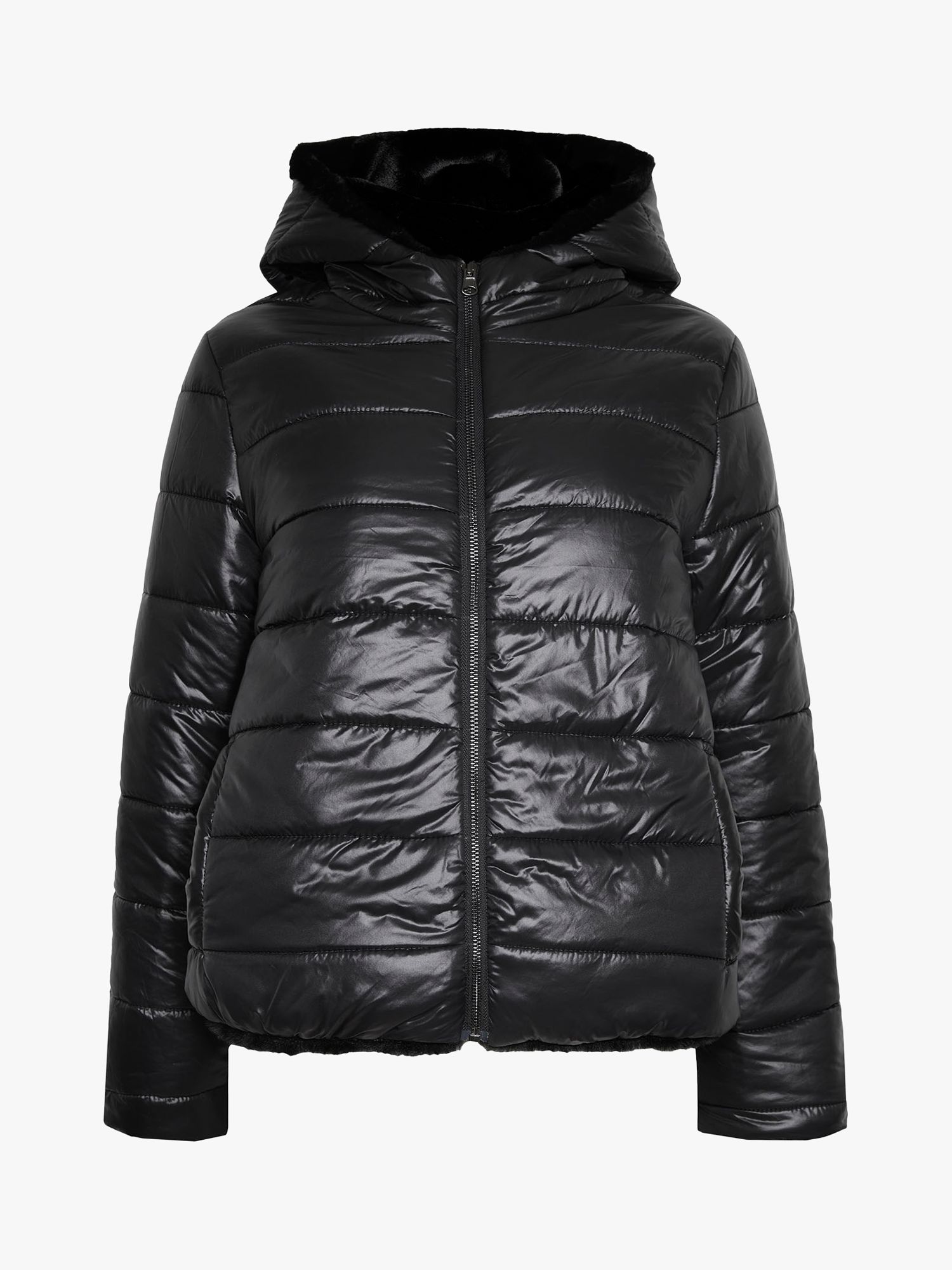 Buy James Lakeland Faux Leather Reversible Puffer Jacket, Black Online at johnlewis.com
