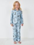 HUSH Kids' Liv Snowy Scene Cotton Pyjamas, Pale Blue