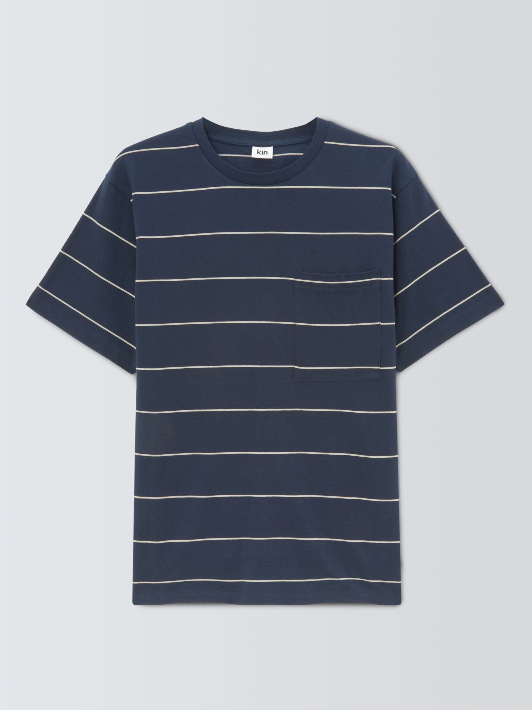 Kin Space Stripe Pocket Short Sleeve T-Shirt, Navy/Yellow, L