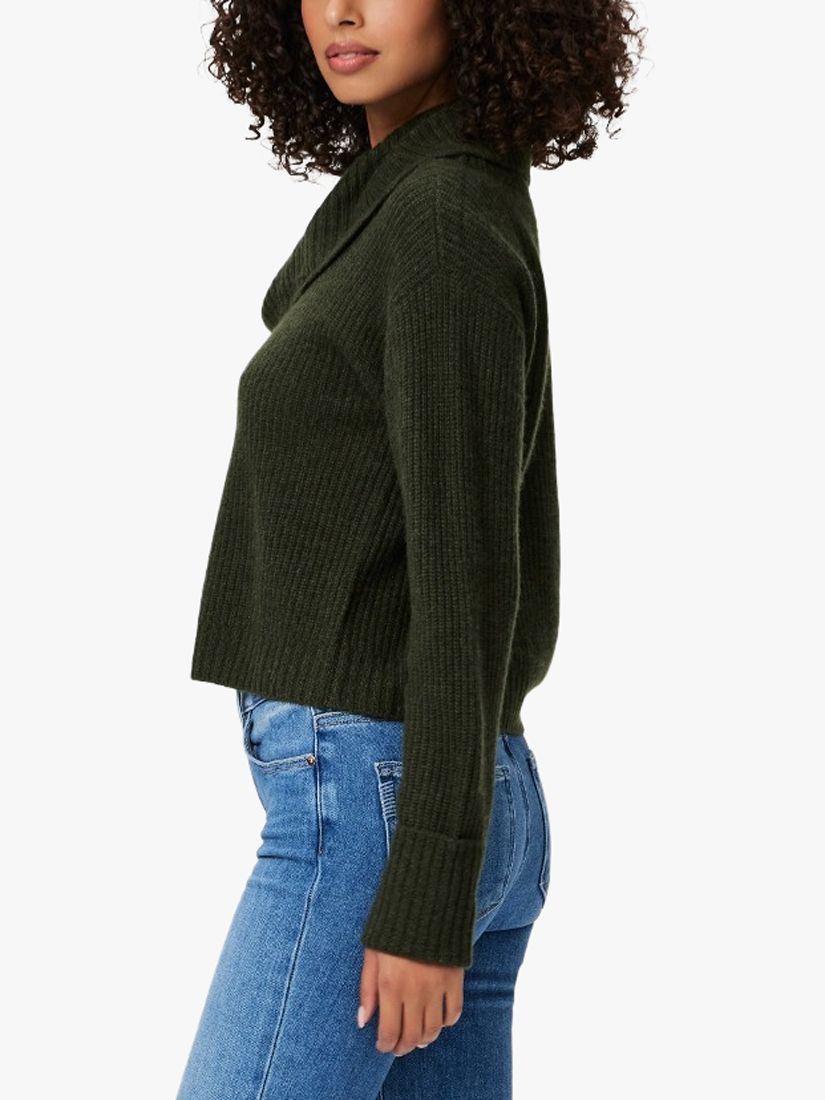 Buy PAIGE Evonne Cashmere Cowl Neck Cropped Jumper, Army Green Online at johnlewis.com