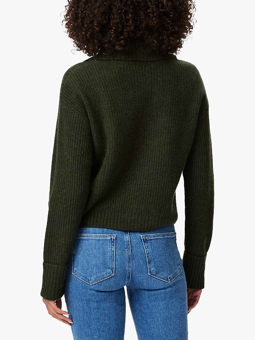 Buy PAIGE Evonne Cashmere Cowl Neck Cropped Jumper, Army Green Online at johnlewis.com