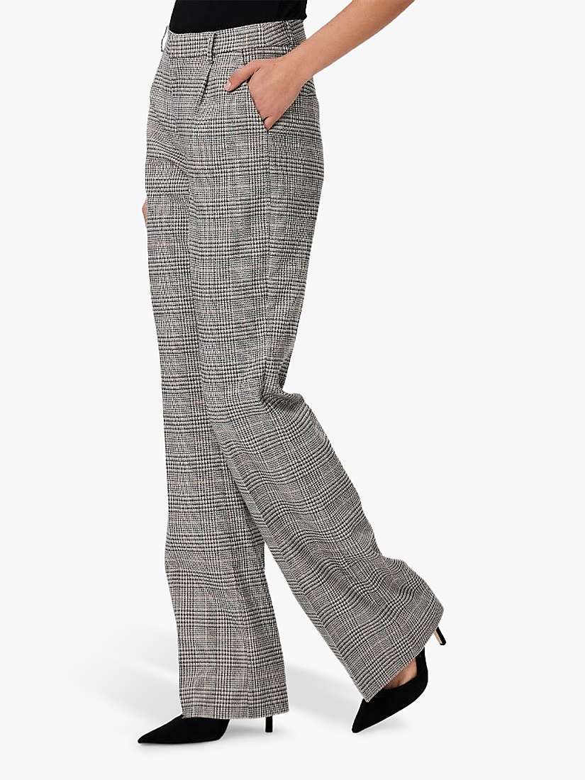 Buy PAIGE Aracelli Metallic Plaid Trousers, Grey/Multi Online at johnlewis.com
