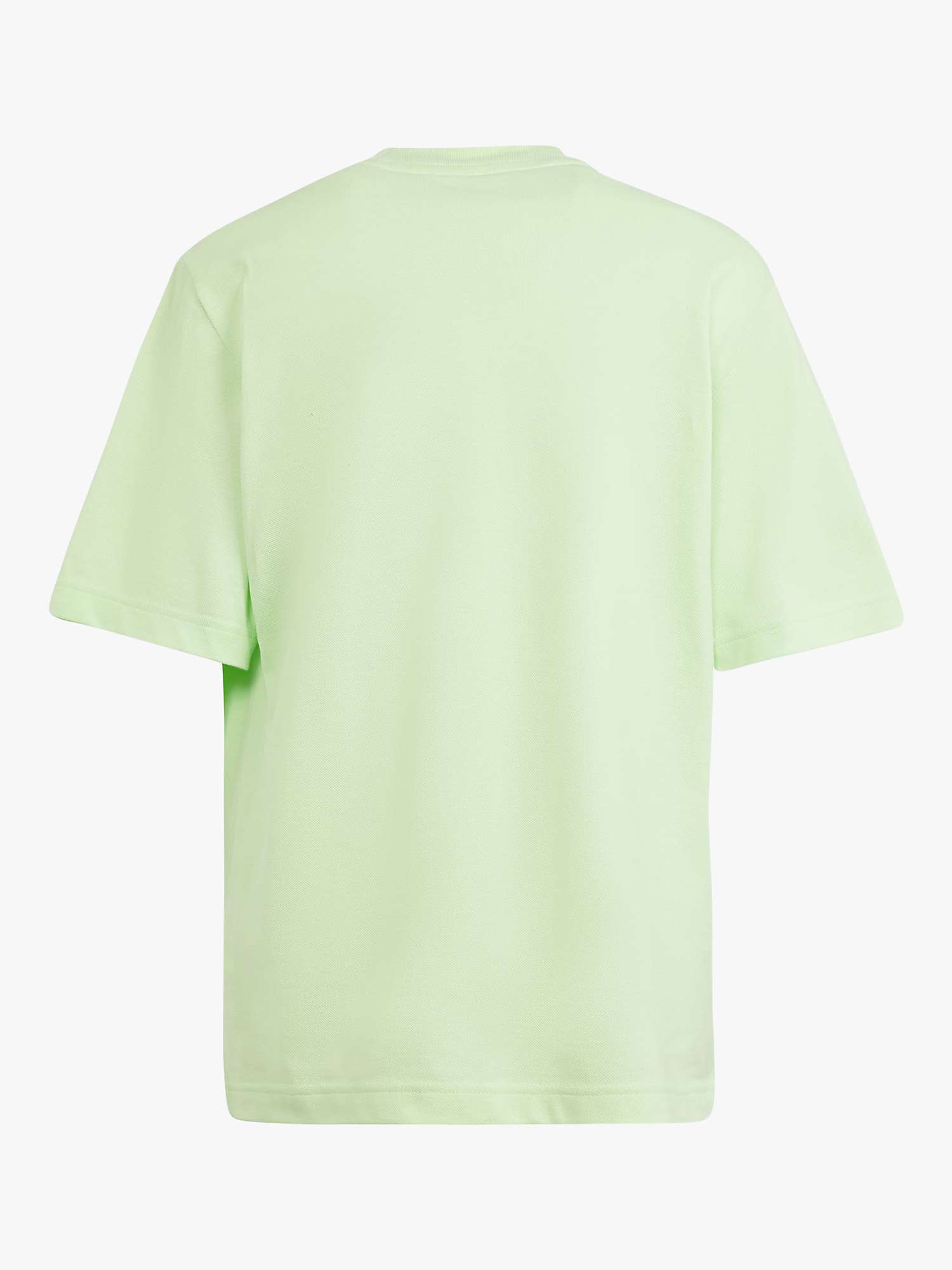 Buy adidas Kids' Future Icons Logo Pique T-Shirt, Green Light Online at johnlewis.com