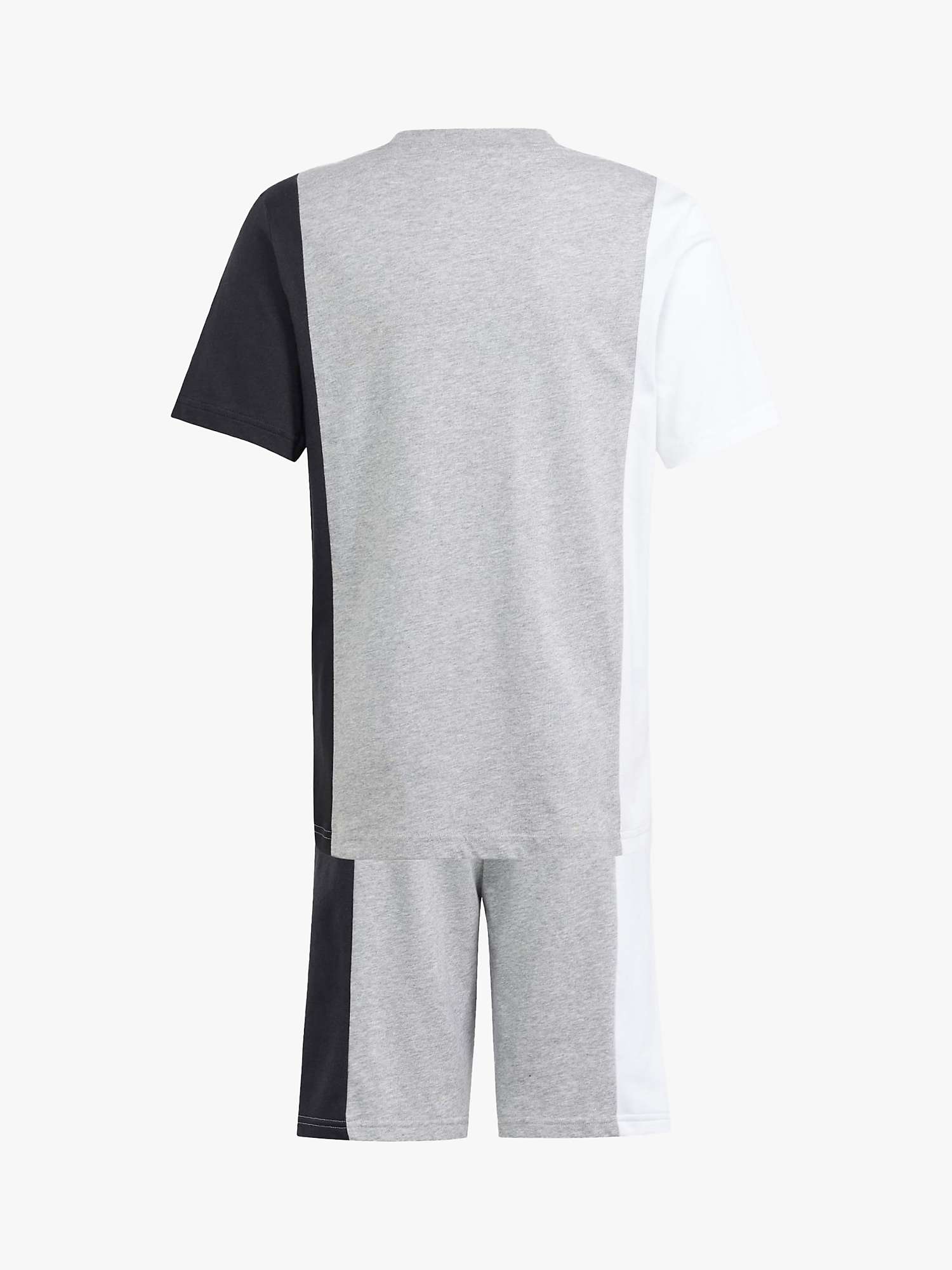 Buy adidas Kids' Essentials AEROREADY Logo Colour Block T-Shirt & Shorts Set, Grey Online at johnlewis.com