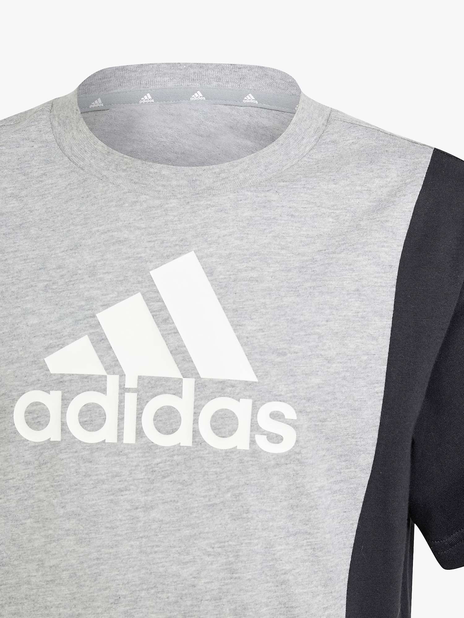 Buy adidas Kids' Essentials AEROREADY Logo Colour Block T-Shirt & Shorts Set, Grey Online at johnlewis.com
