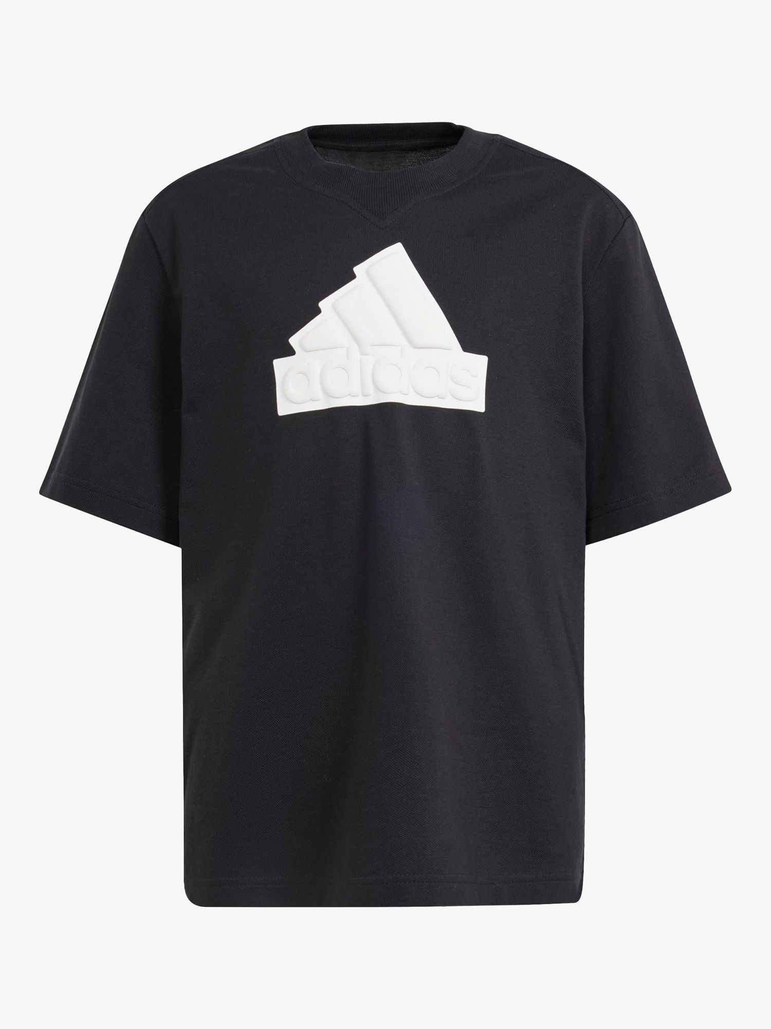 adidas Kids' Future Icons Logo Pique T-Shirt, Black, 13-14 years