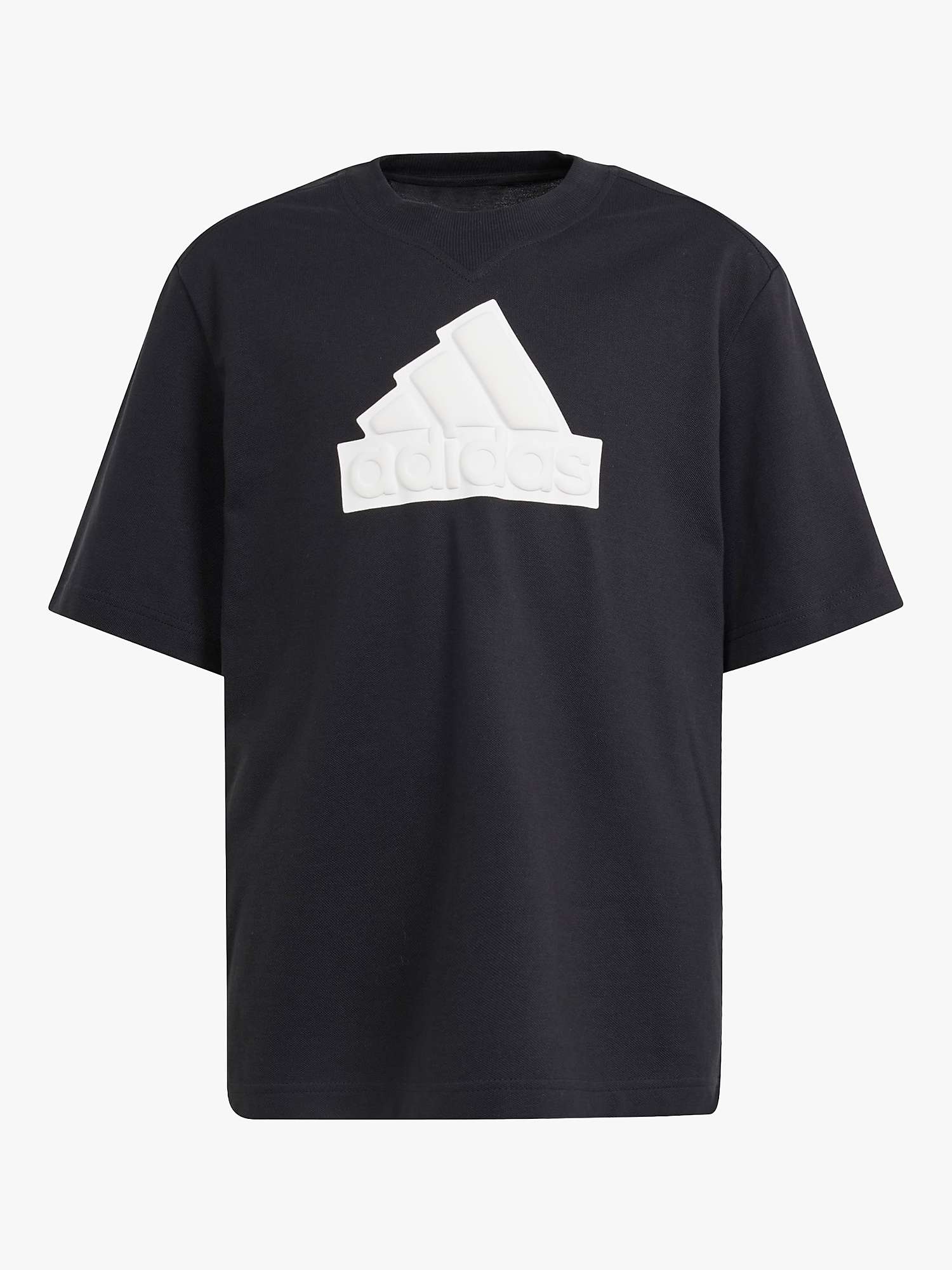 Buy adidas Kids' Future Icons Logo Pique T-Shirt, Black Online at johnlewis.com