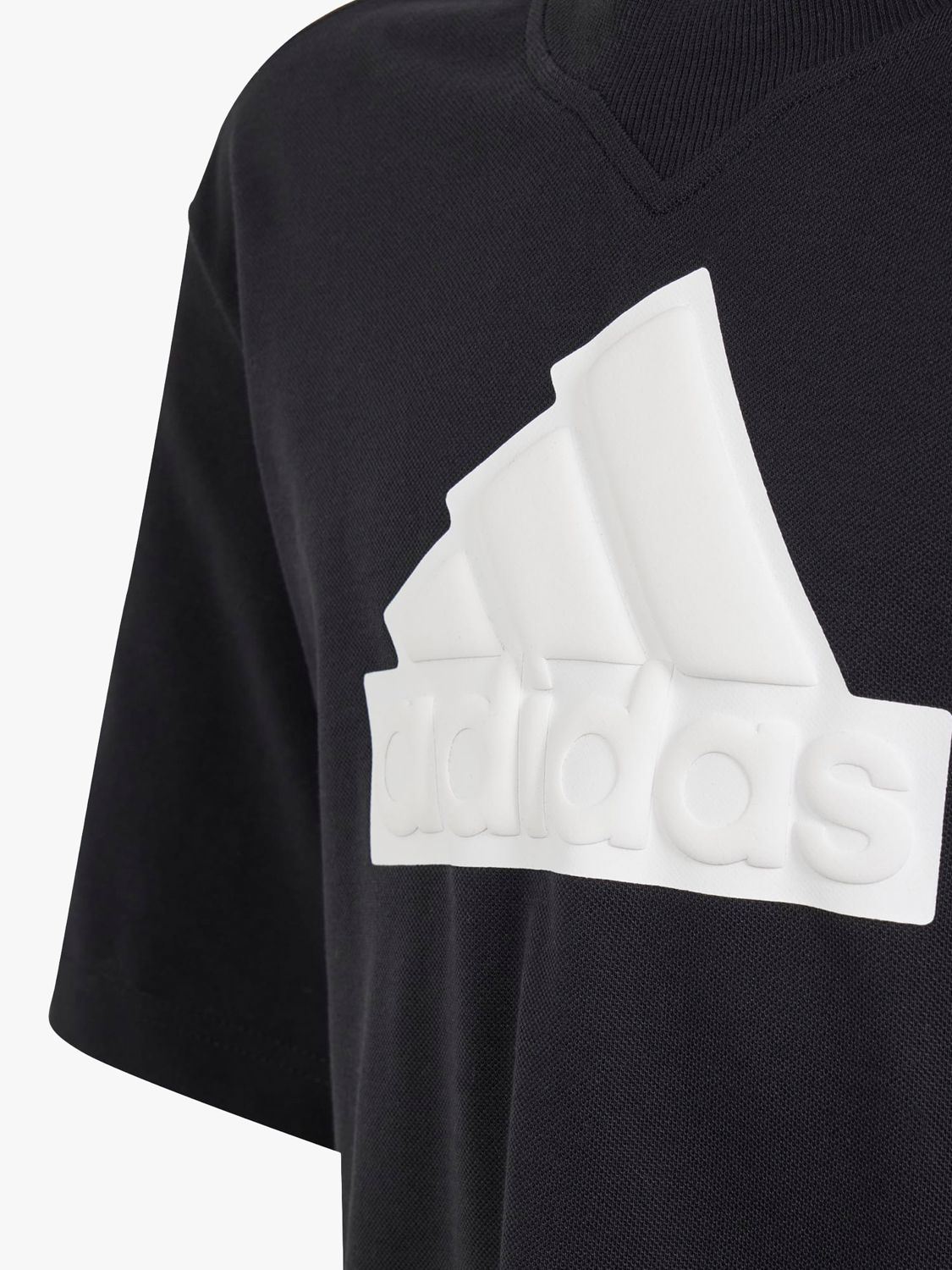 Buy adidas Kids' Future Icons Logo Pique T-Shirt, Black Online at johnlewis.com