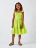 John Lewis Kids' Ruffle Sleeve Tiered Dress, Wild Lime