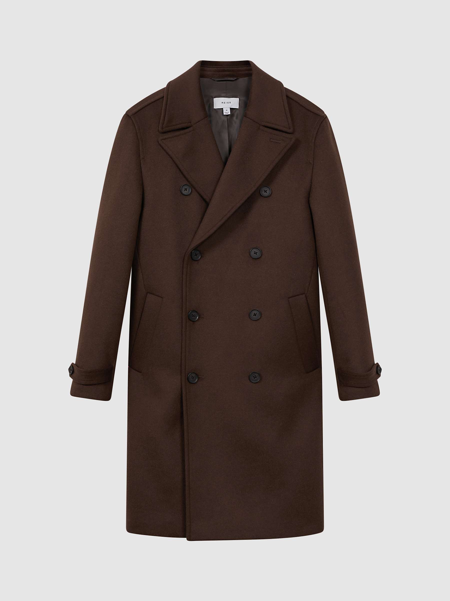 Buy Ted Baker Claim Wool Blend Overcoat, Mahogany Online at johnlewis.com