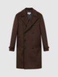 Ted Baker Claim Wool Blend Overcoat, Mahogany