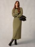 Ro&Zo Textured Stripe Knitted Maxi Dress, Green/Multi