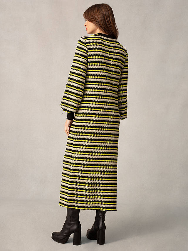 Ro&Zo Textured Stripe Knitted Maxi Dress, Green/Multi
