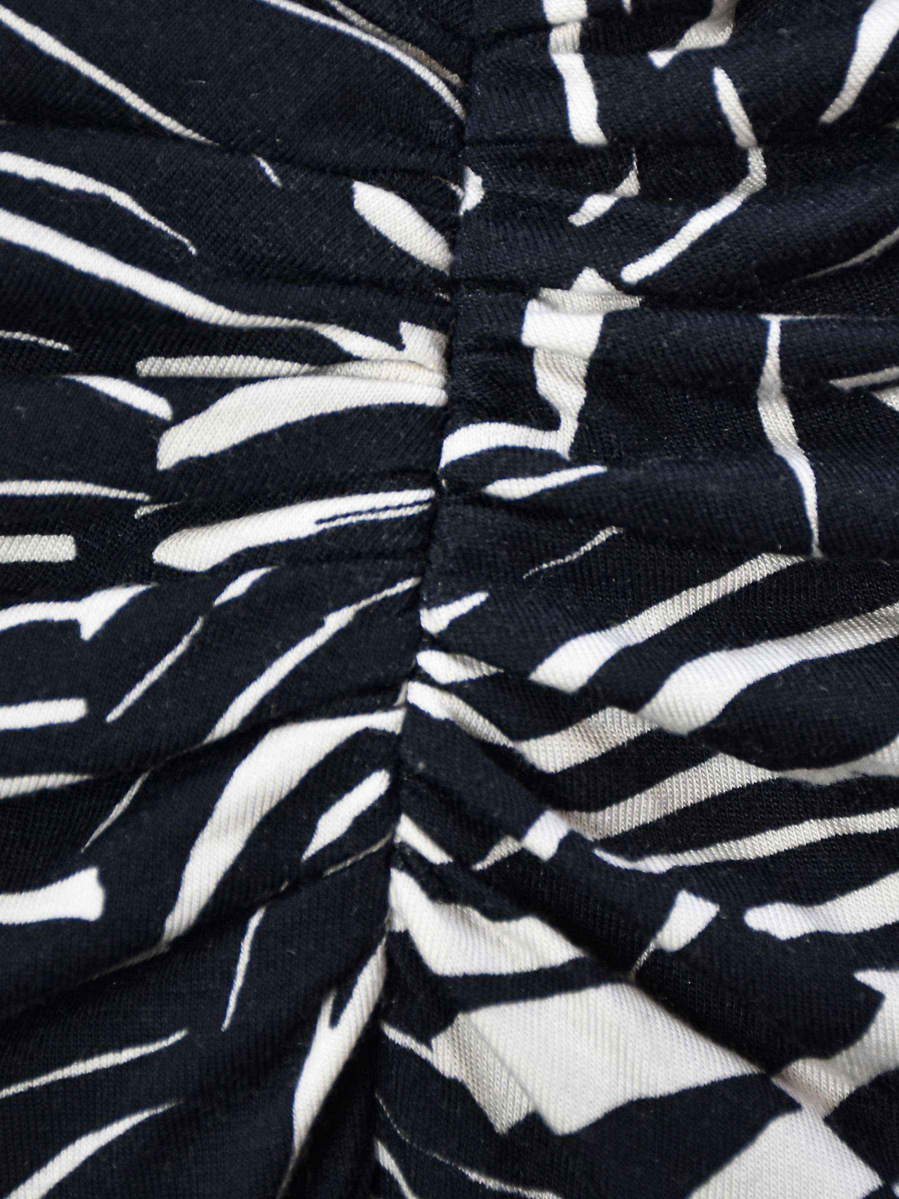 Buy Ro&Zo Petite Animal Print Ruched Front Dress, Black Online at johnlewis.com