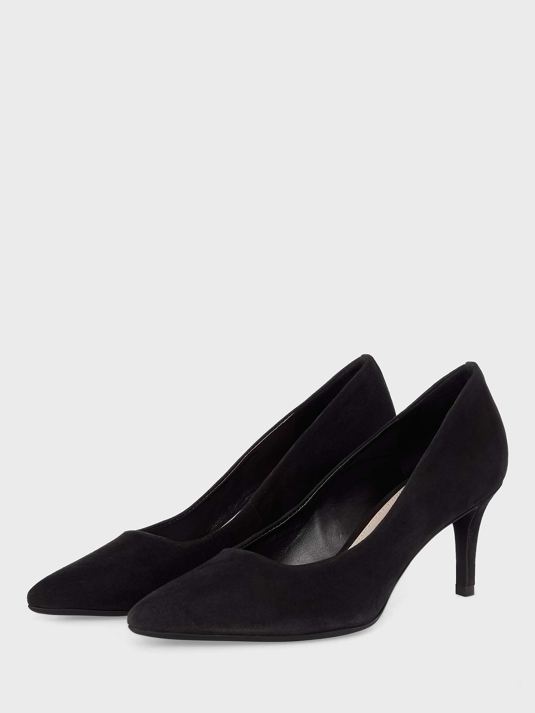 Buy Hobbs Amy Suede Court Shoes, Black Online at johnlewis.com