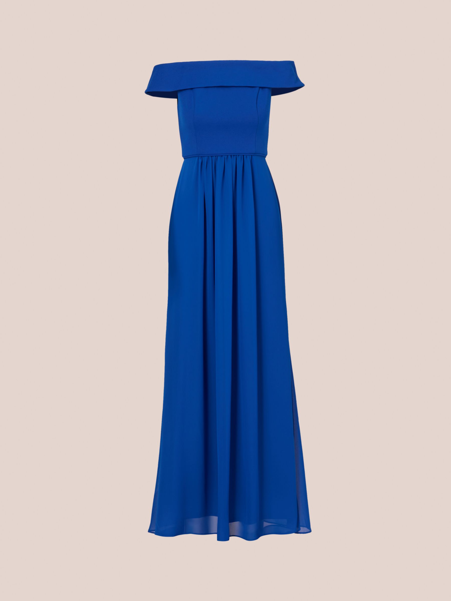 Adrianna Papell Crepe Chiffon Maxi Dress Violet Cobalt at John