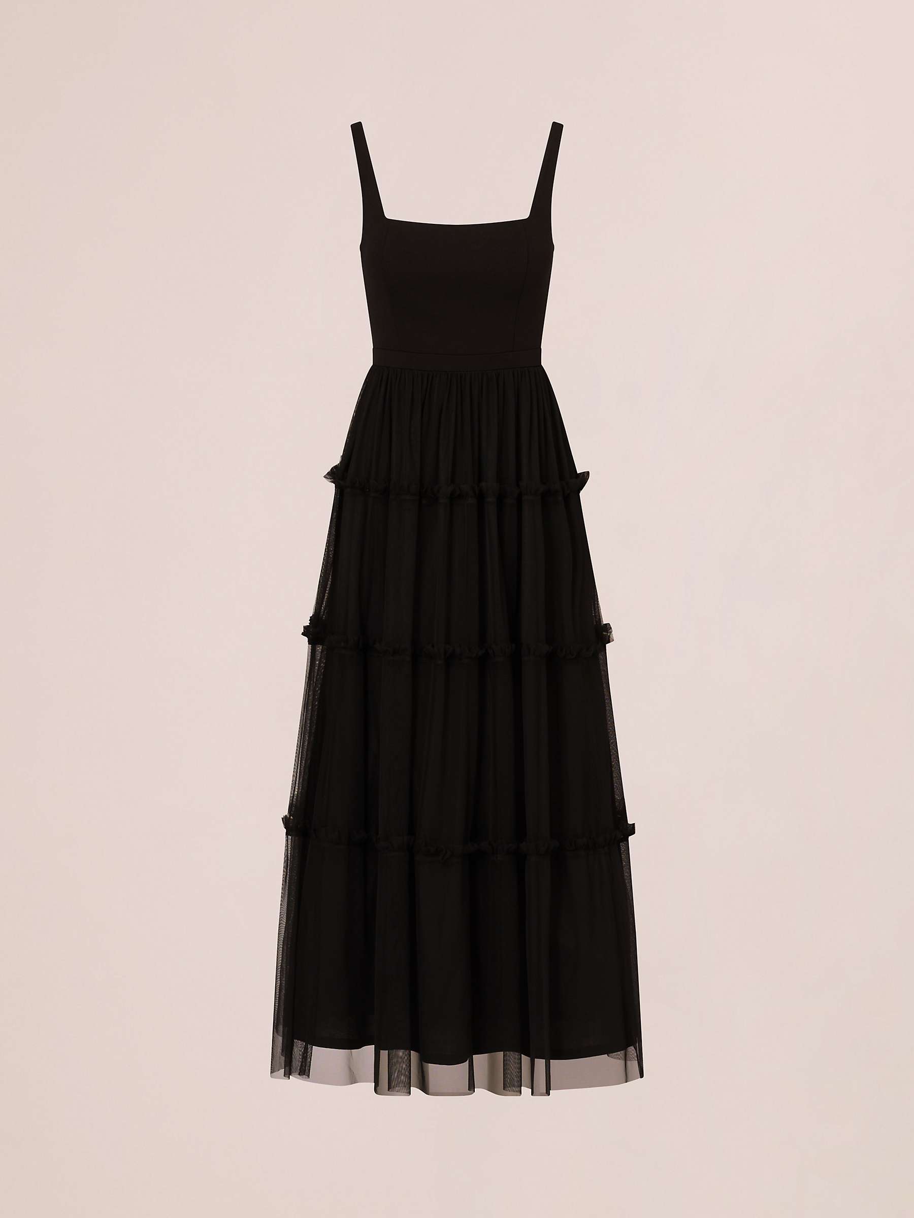 Adrianna by Adrianna Papell Knit and Mesh Midi Dress, Black at John ...
