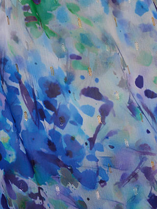 Adrianna Papell Metallic Floral Maxi Dress, Blue/Multi