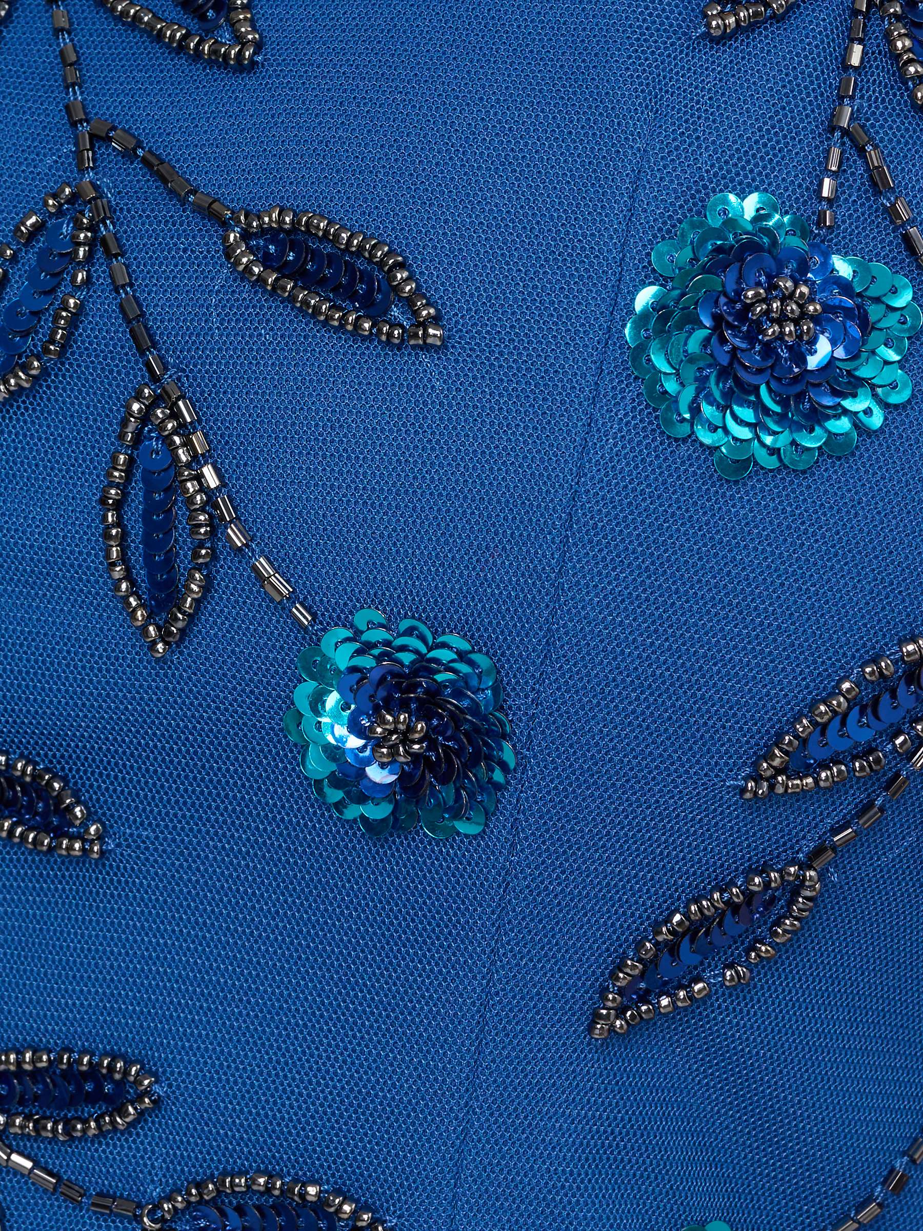 Buy Adrianna Papell Beaded Floral Short Dress, Blue Horizon Online at johnlewis.com