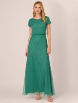 Adrianna Papell Beaded Maxi Dress Jungle Green at John Lewis