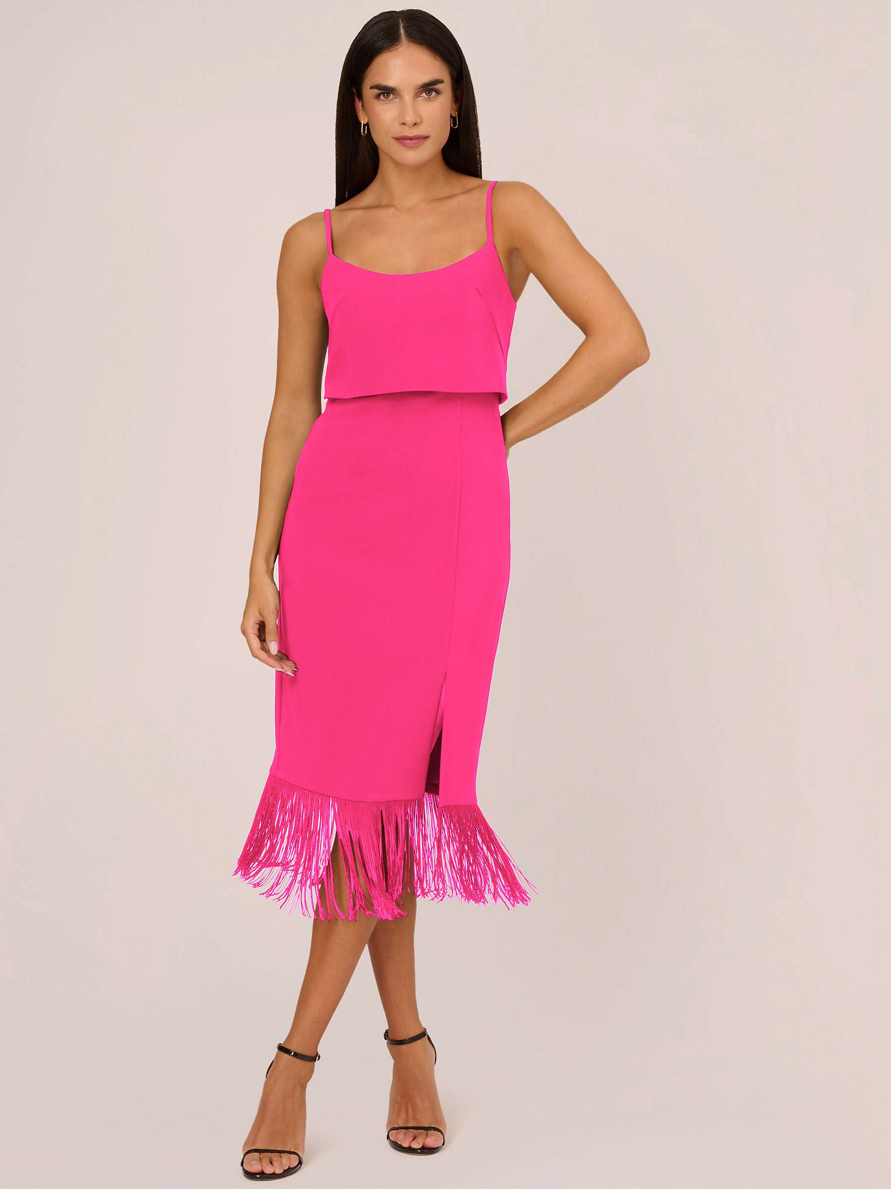 Buy Adrianna by Adrianna Papell Crepe Midi Dress, Lipstick Online at johnlewis.com