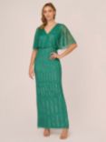 Adrianna Papell Beaded Surplice Maxi Dress, Jungle Green