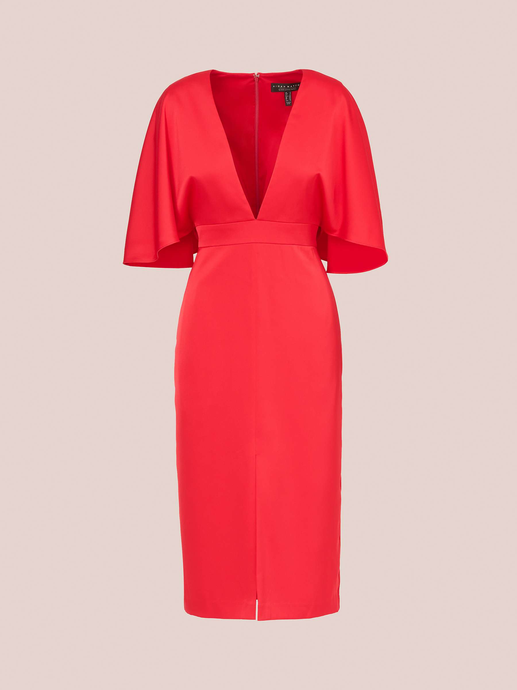 Buy Aidan Mattox by Adrianna Papell Midi Crepe Back Satin Dress, Chateau Red Online at johnlewis.com