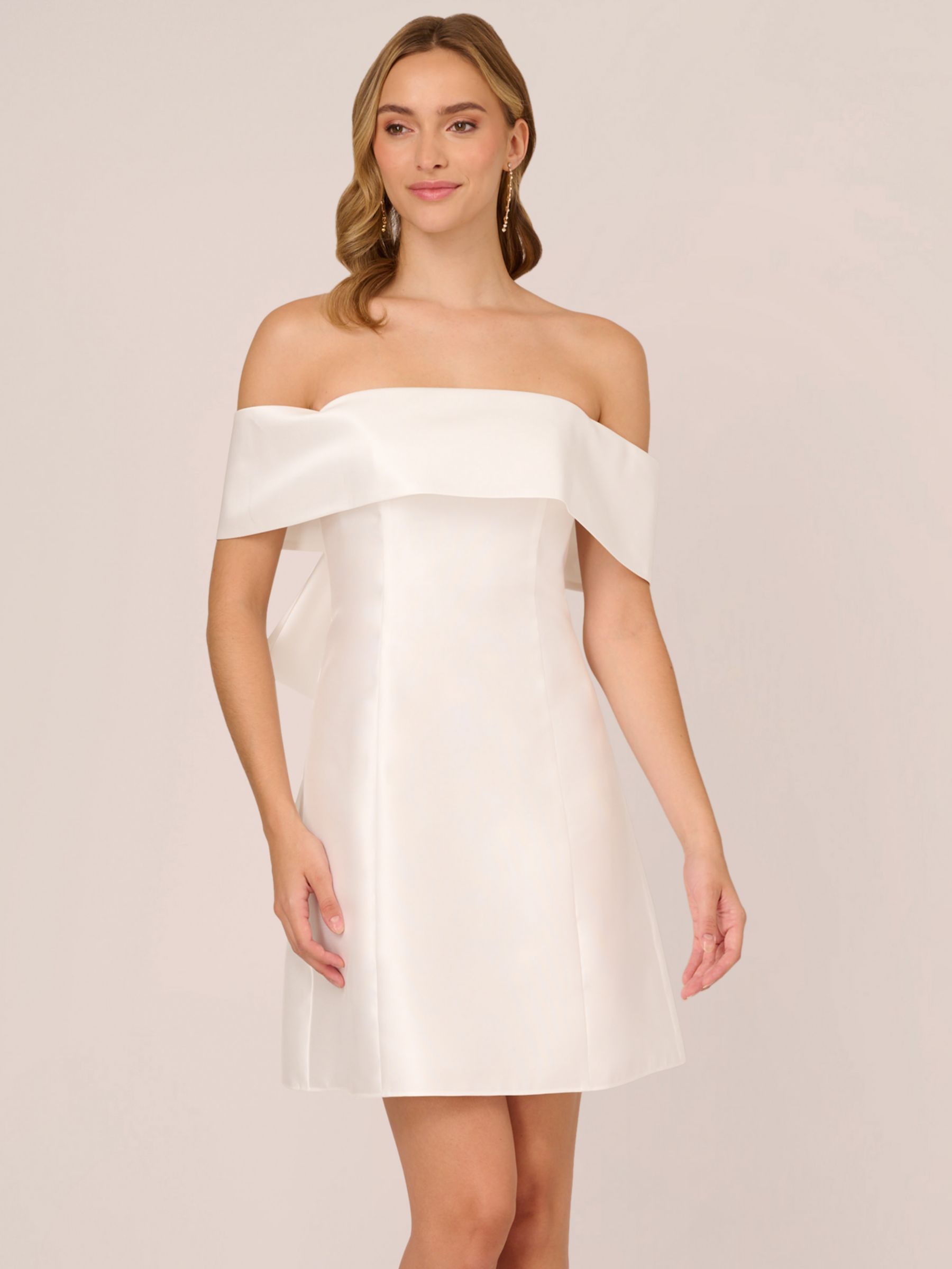 Buy Adrianna Papell Mikado Bow Short Dress, Ivory Online at johnlewis.com