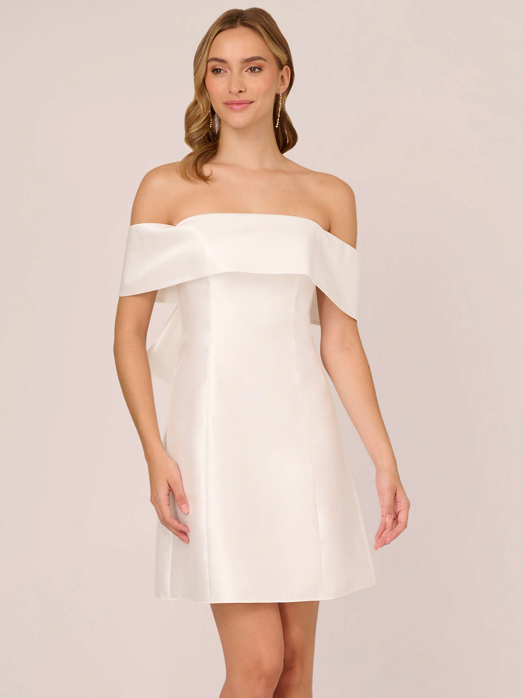 Buy Adrianna Papell Mikado Bow Short Dress, Ivory Online at johnlewis.com