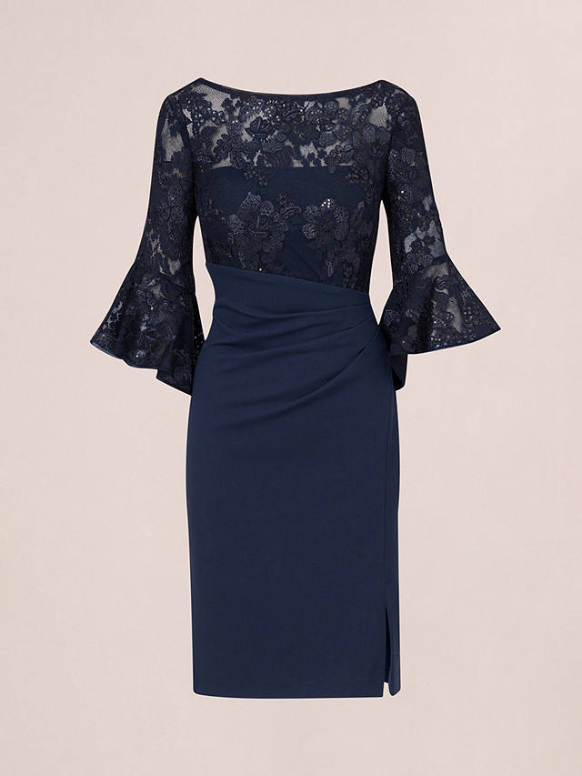 Adrianna Papell Floral Lace Combo Sheath Dress, Navy