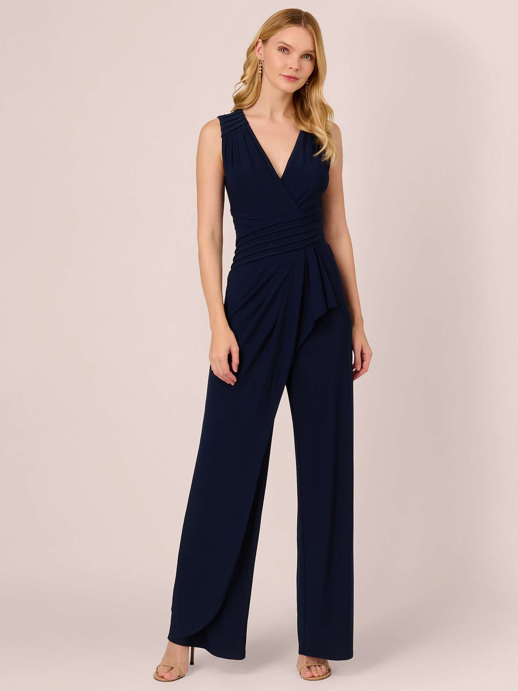 Buy Adrianna Papell Pintuck Jersey Jumpsuit, Midnight Online at johnlewis.com