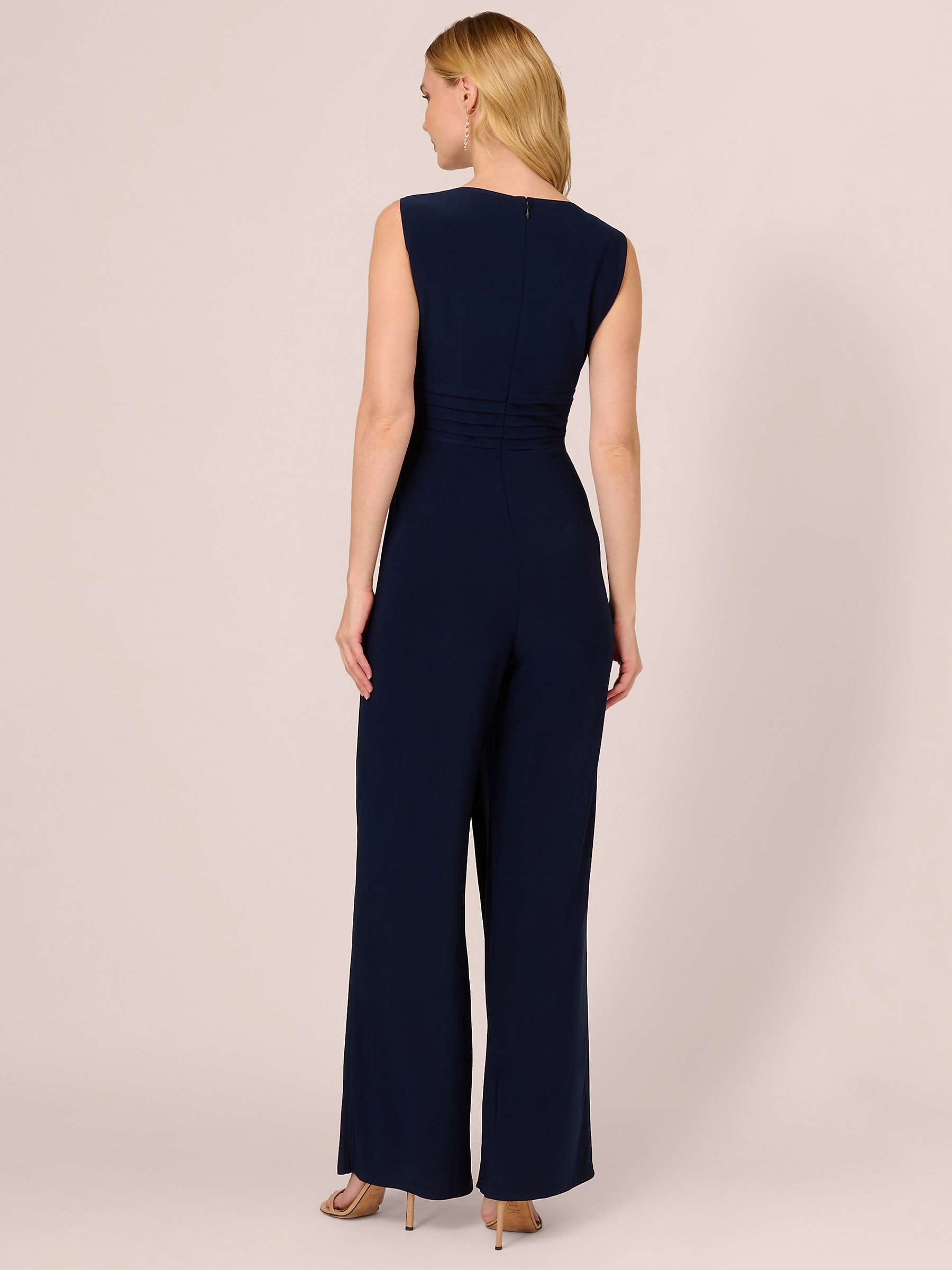 Buy Adrianna Papell Pintuck Jersey Jumpsuit, Midnight Online at johnlewis.com