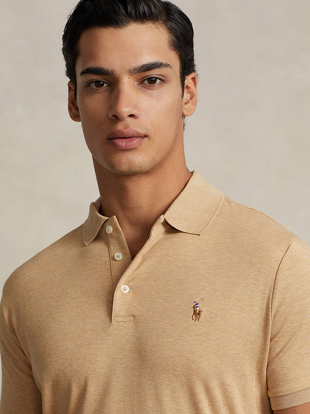 Polo Ralph Lauren Custom Slim Fit Soft Cotton Polo Shirt, Classic Camel Hther