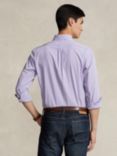 Ralph Lauren Tailored Fit Plaid Stretch Poplin Stripe Shirt, Lavender/White, Lavender/White