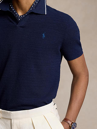 Polo Ralph Lauren Linen Blend Polo Shirt, Bright Navy