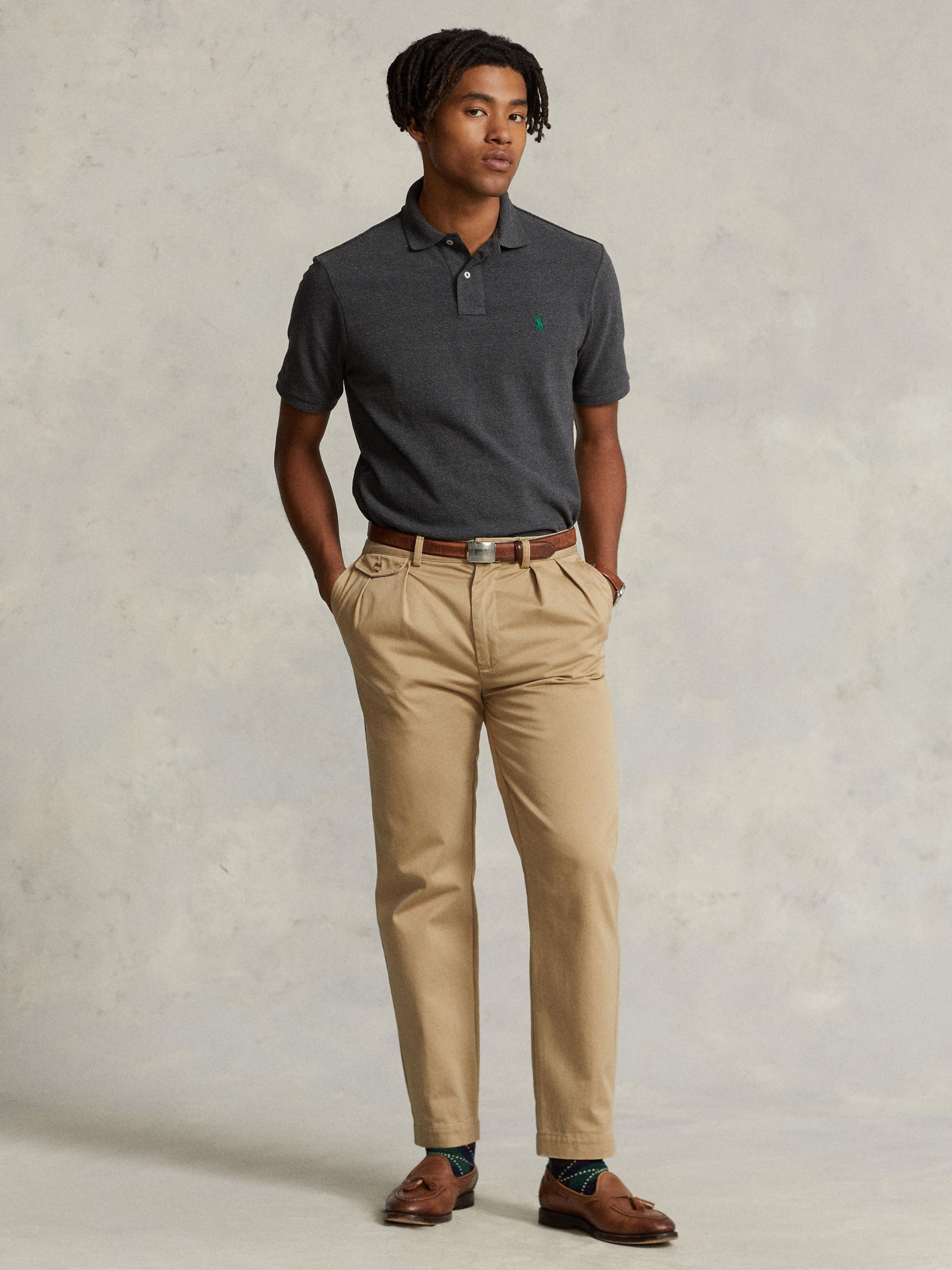 Polo Ralph Lauren Short Sleeve Custom Slim Polo Shirt, Barclay Heather, S