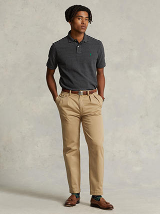 Polo Ralph Lauren Short Sleeve Custom Slim Fit Polo Shirt, Barclay Heather